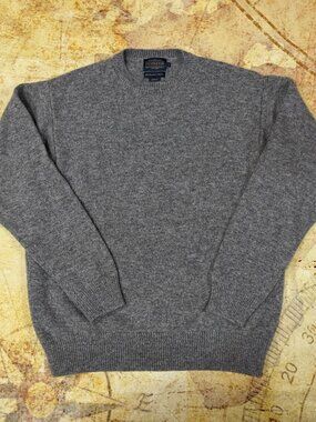 Pendleton Shetland Collection Wool Crewneck Sweater - Men's Large - Grey